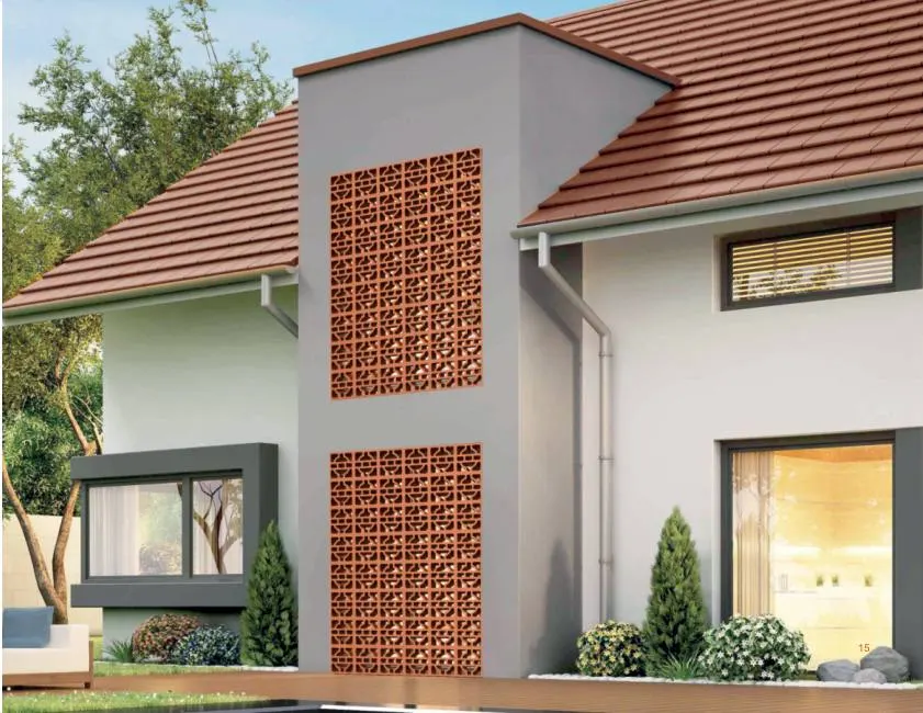 Perl terracotta jali in a finished application